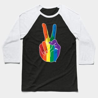 Sign of Peace (Rainbow Hand) Baseball T-Shirt